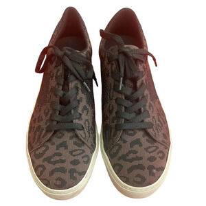 Greats Brooklyn Leopard Brown Black Print Knit Sneakers Size 9